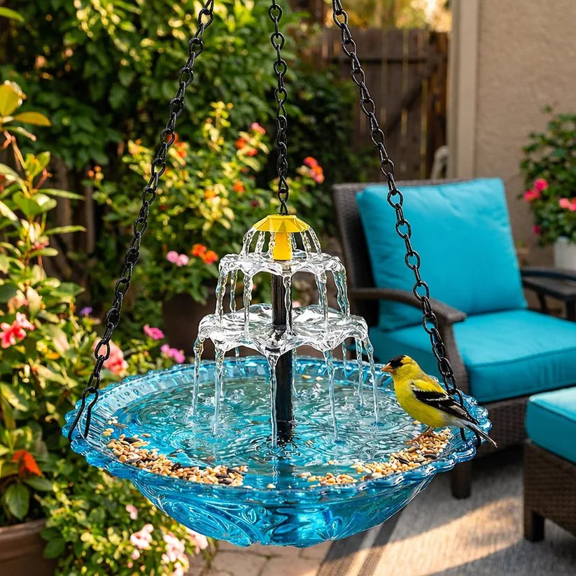 🎉 Special Offer Today Only!🐦Solar Cascade Hanging Bird Bath Fountain
