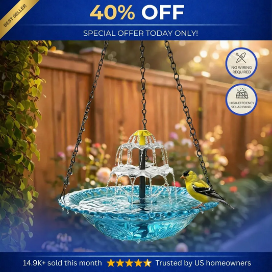 🎉 Special Offer Today Only!🐦Solar Cascade Hanging Bird Bath Fountain